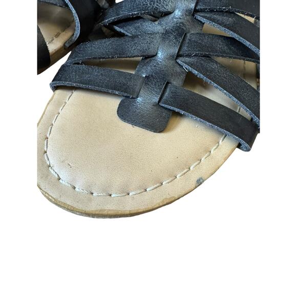 15.5" Tall Gladiator Black Sandals buckle & zipper closing by Just Fab size 7.5 - Picture 12 of 16